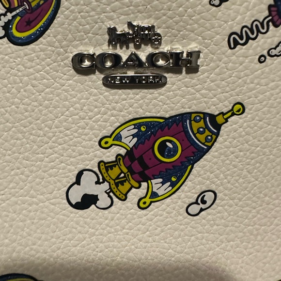 Coach White Limited Edition Rocket Print City Tote Bag - Picture 3 of 12